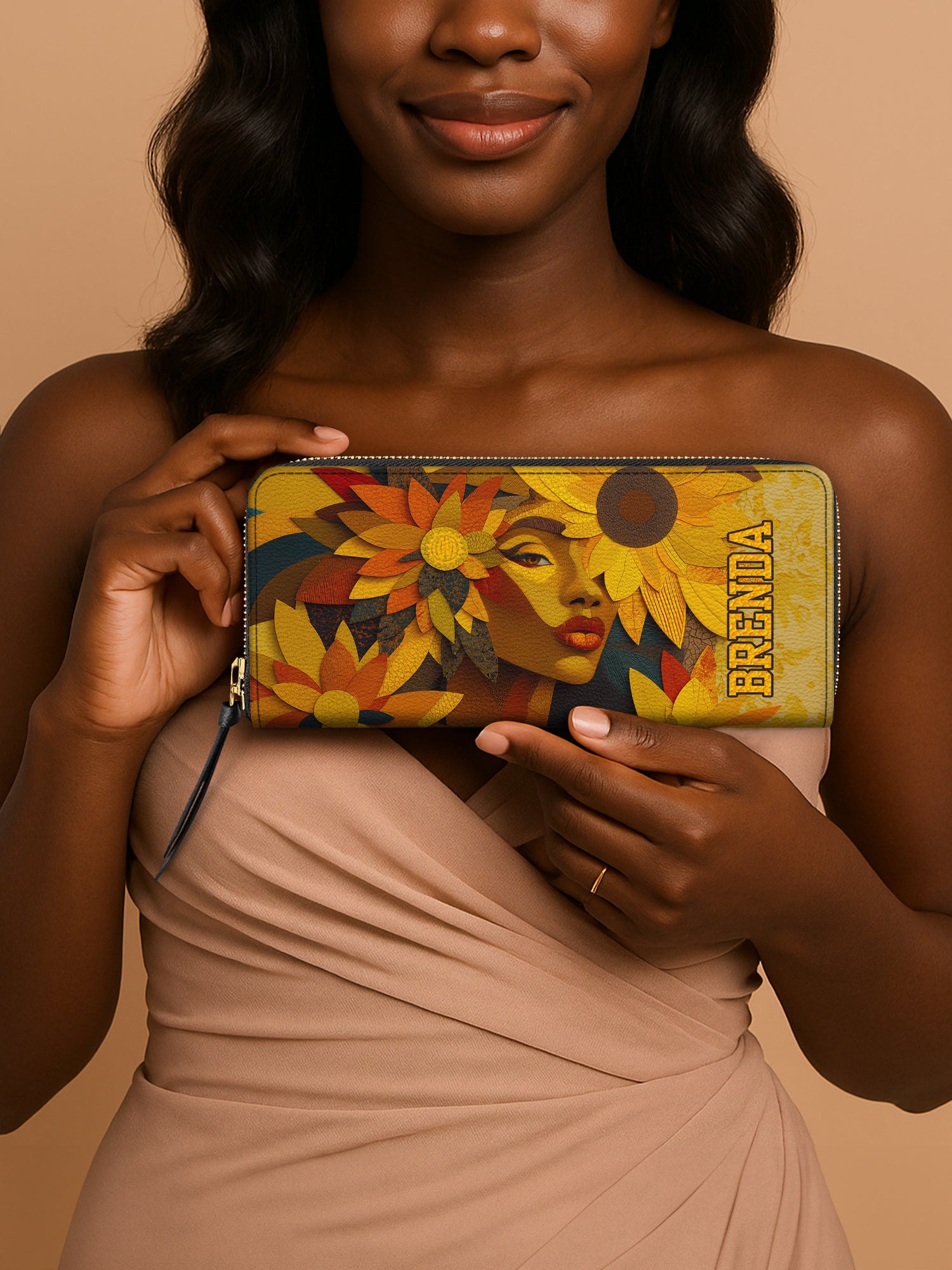 Golden Glare Slimline Zippy Wallet