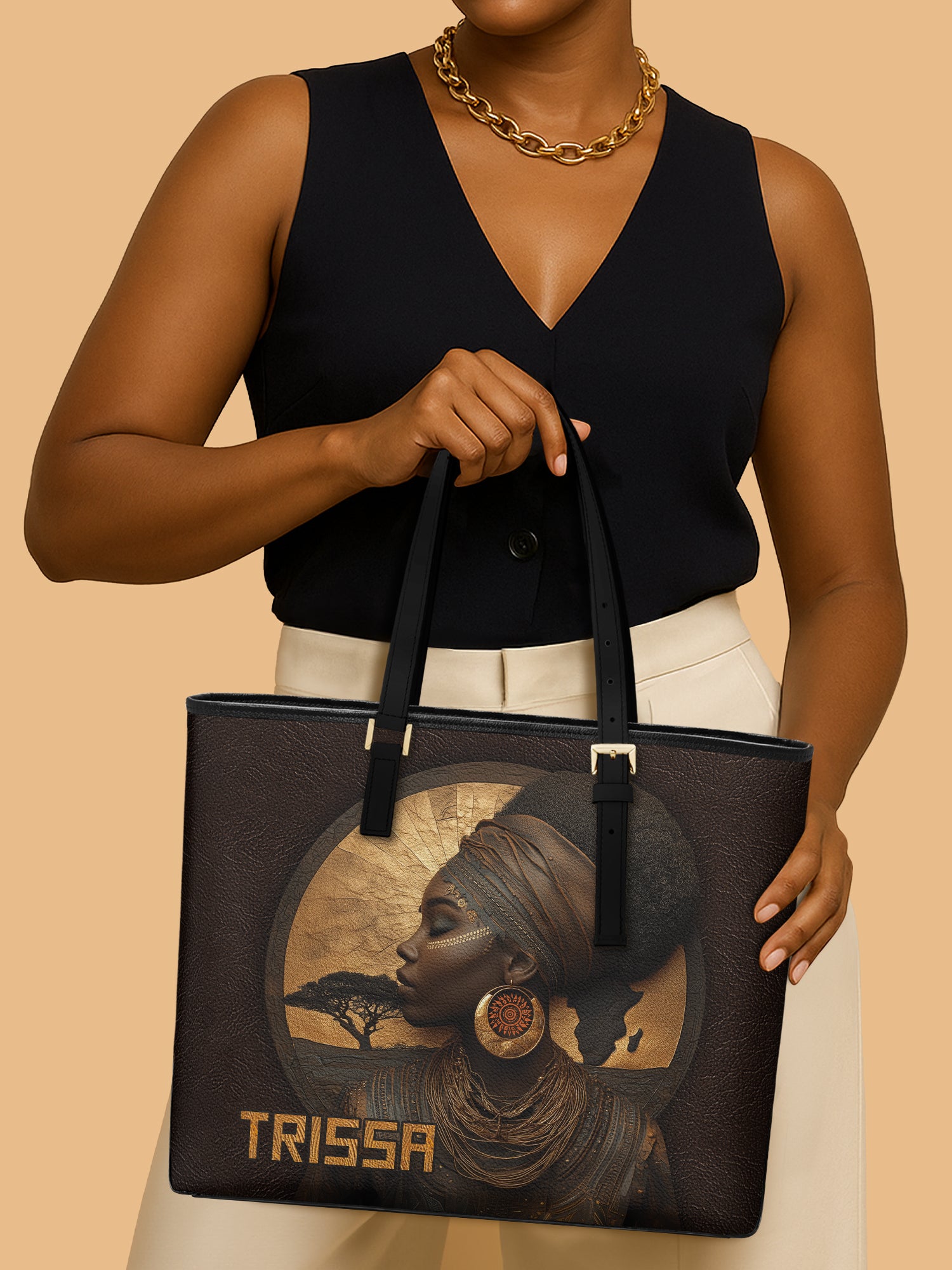 Africa's Spirit Sleek Leather Tote