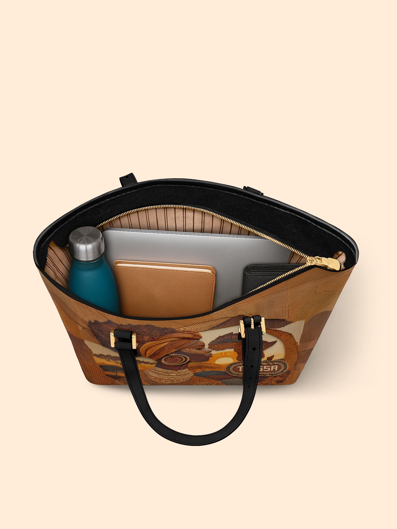 Roots of Africa Sleek Leather Tote