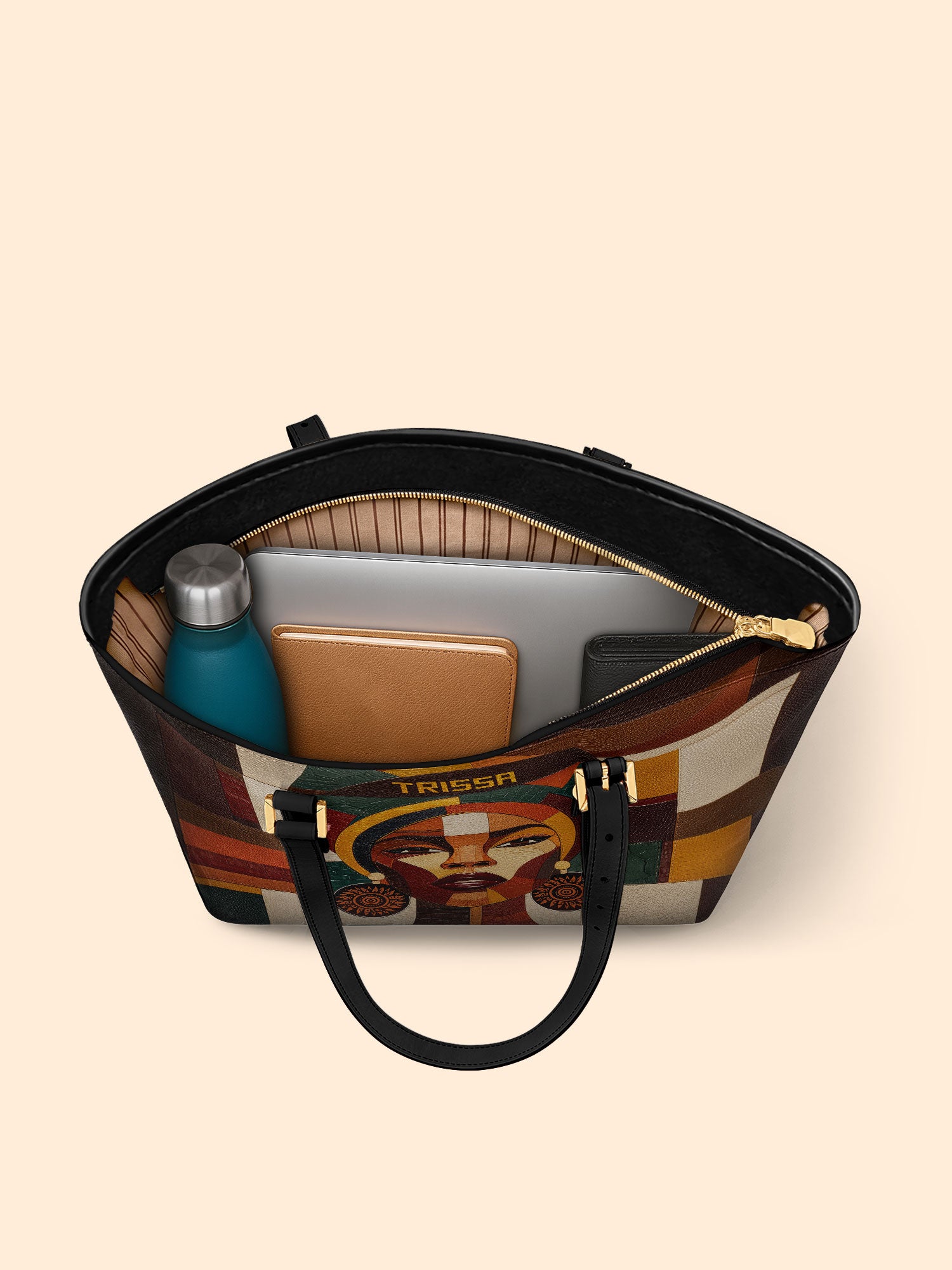 Rooted Mosaic Sleek Leather Tote