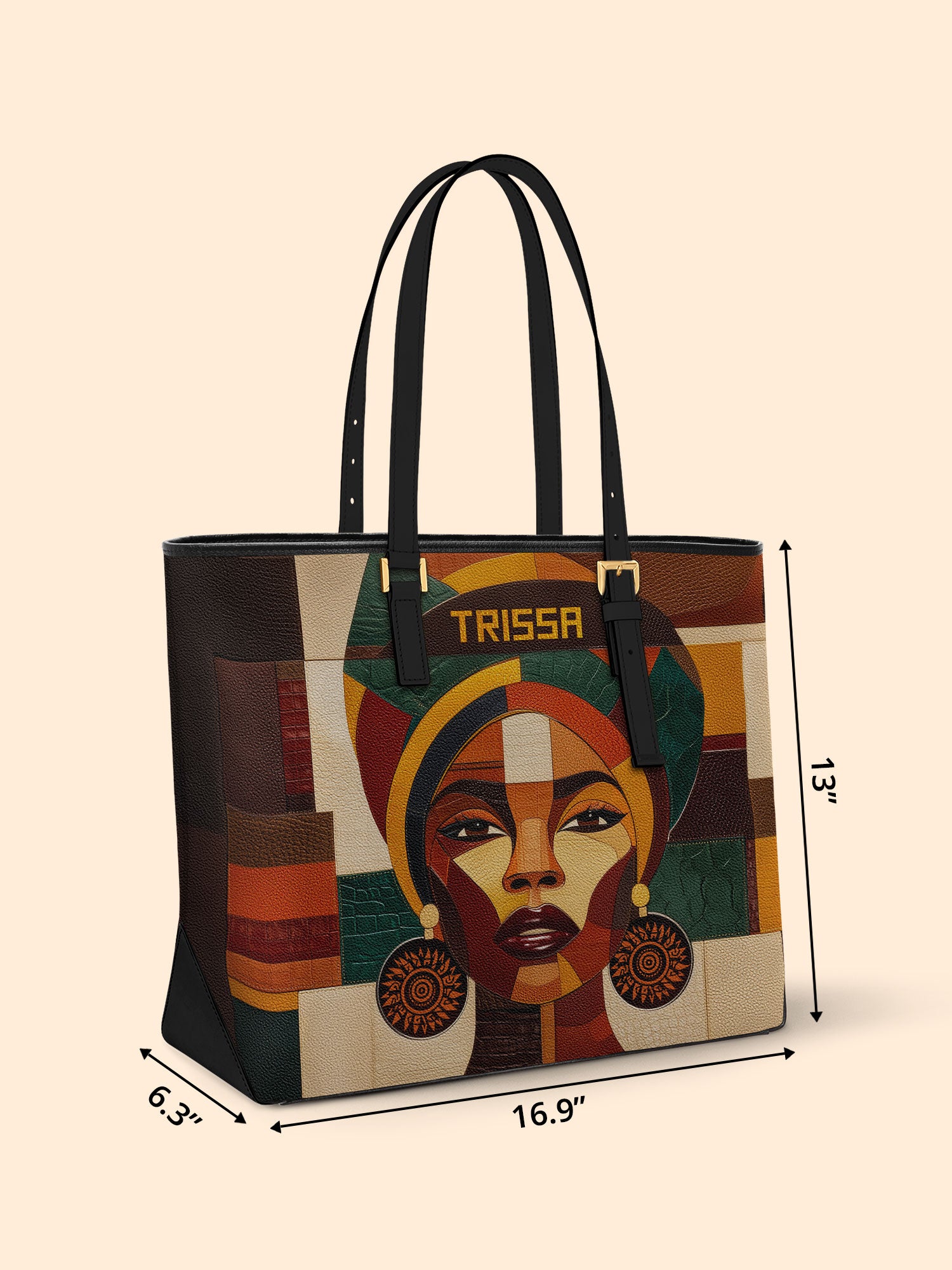 Rooted Mosaic Sleek Leather Tote