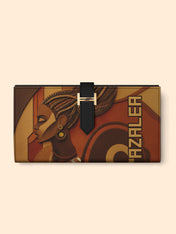Crowned Braids Tab Closure Wallet