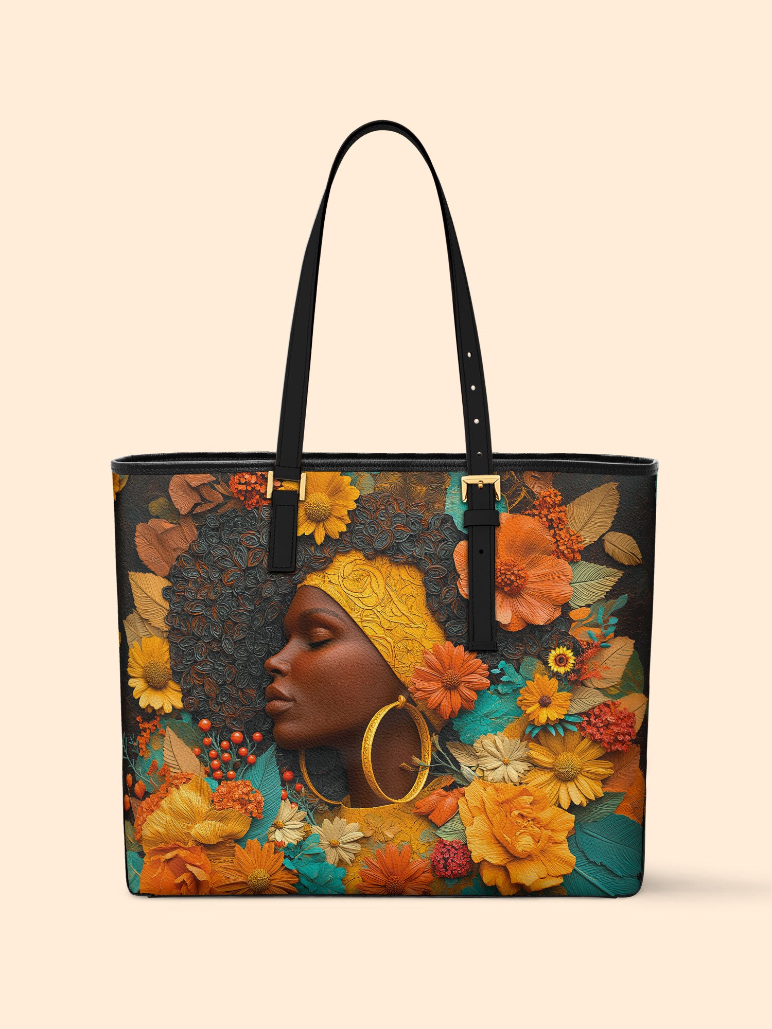 Crowned In Bloom Sleek Leather Tote QR0XD024