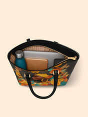 Crowned In Bloom Sleek Leather Tote QR0XD024