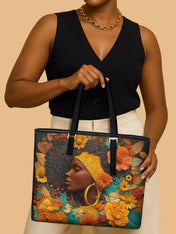 Crowned In Bloom Sleek Leather Tote QR0XD024