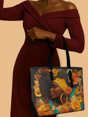 Crowned In Bloom Sleek Leather Tote QR0XD024