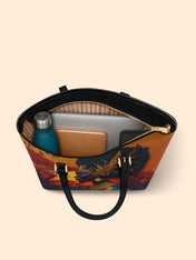 African Aspirations Sleek Leather Tote QR0HH010