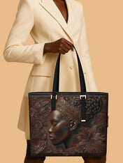 Crown Bloom Sleek Leather Tote QR0XD029