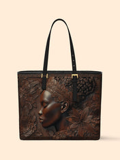 Crown Bloom Sleek Leather Tote QR0XD029