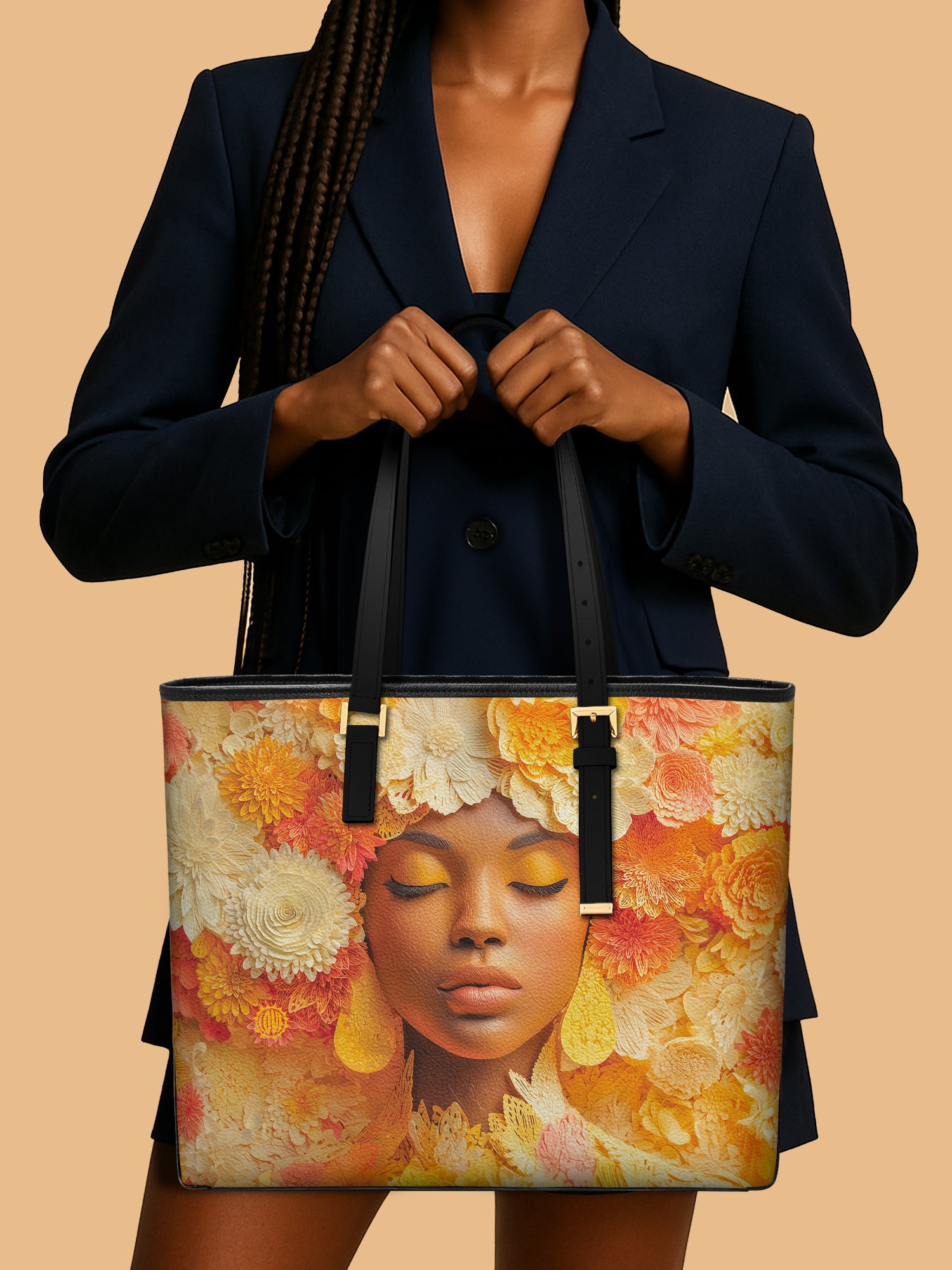 Petal Reverie Sleek Leather Tote QR0TV006