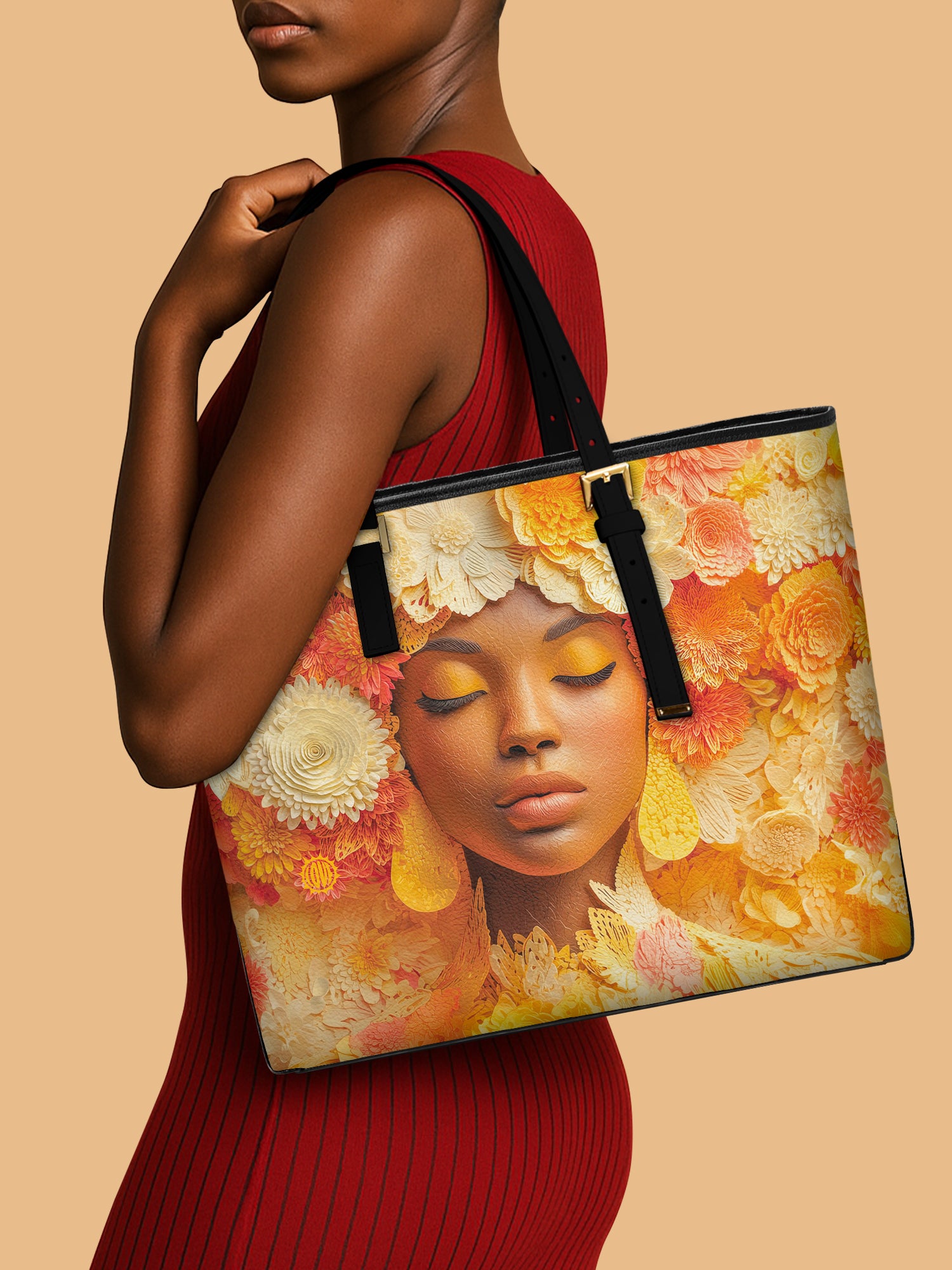 Petal Reverie Sleek Leather Tote QR0TV006