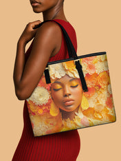 Petal Reverie Sleek Leather Tote QR0TV006