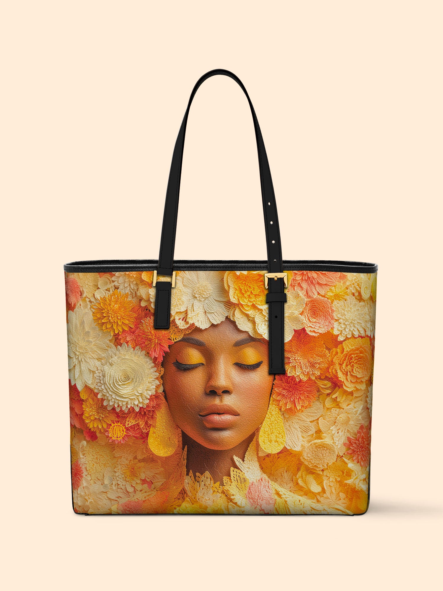 Petal Reverie Sleek Leather Tote QR0TV006