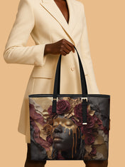 Dripping Petals Sleek Leather Tote QR0TD031