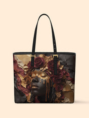 Dripping Petals Sleek Leather Tote QR0TD031