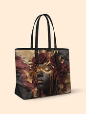 Dripping Petals Sleek Leather Tote QR0TD031
