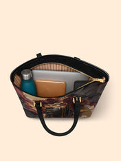 Dripping Petals Sleek Leather Tote QR0TD031
