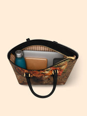 Floral Goddess Sleek Leather Tote QR0TV035