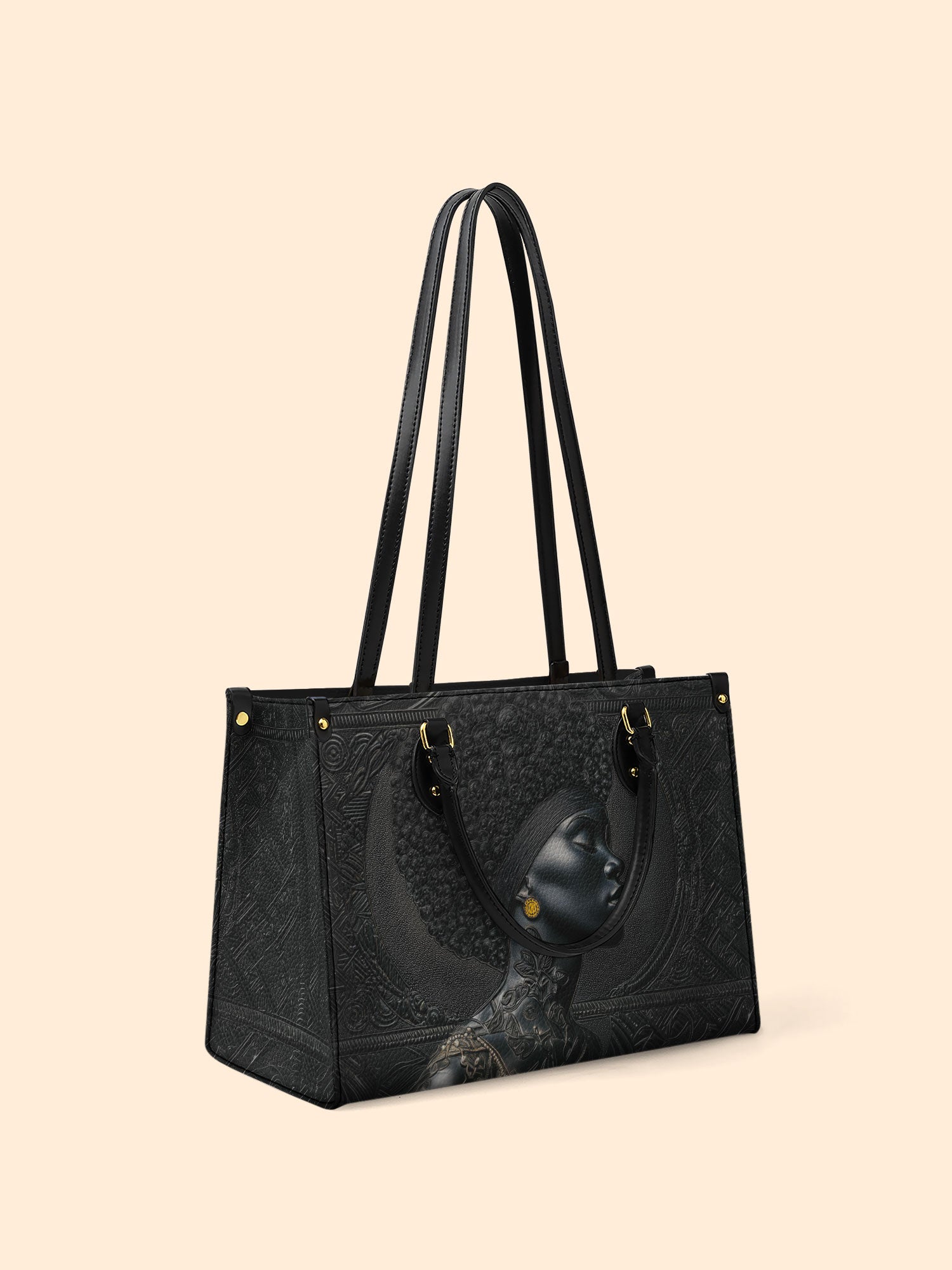 Crowned In Onyx Premium Leather Handbag QR0XD119