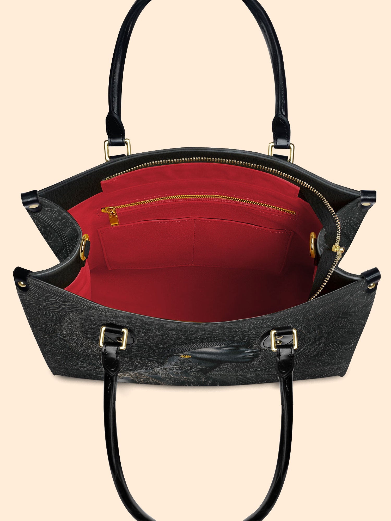 Crowned In Onyx Premium Leather Handbag QR0XD119