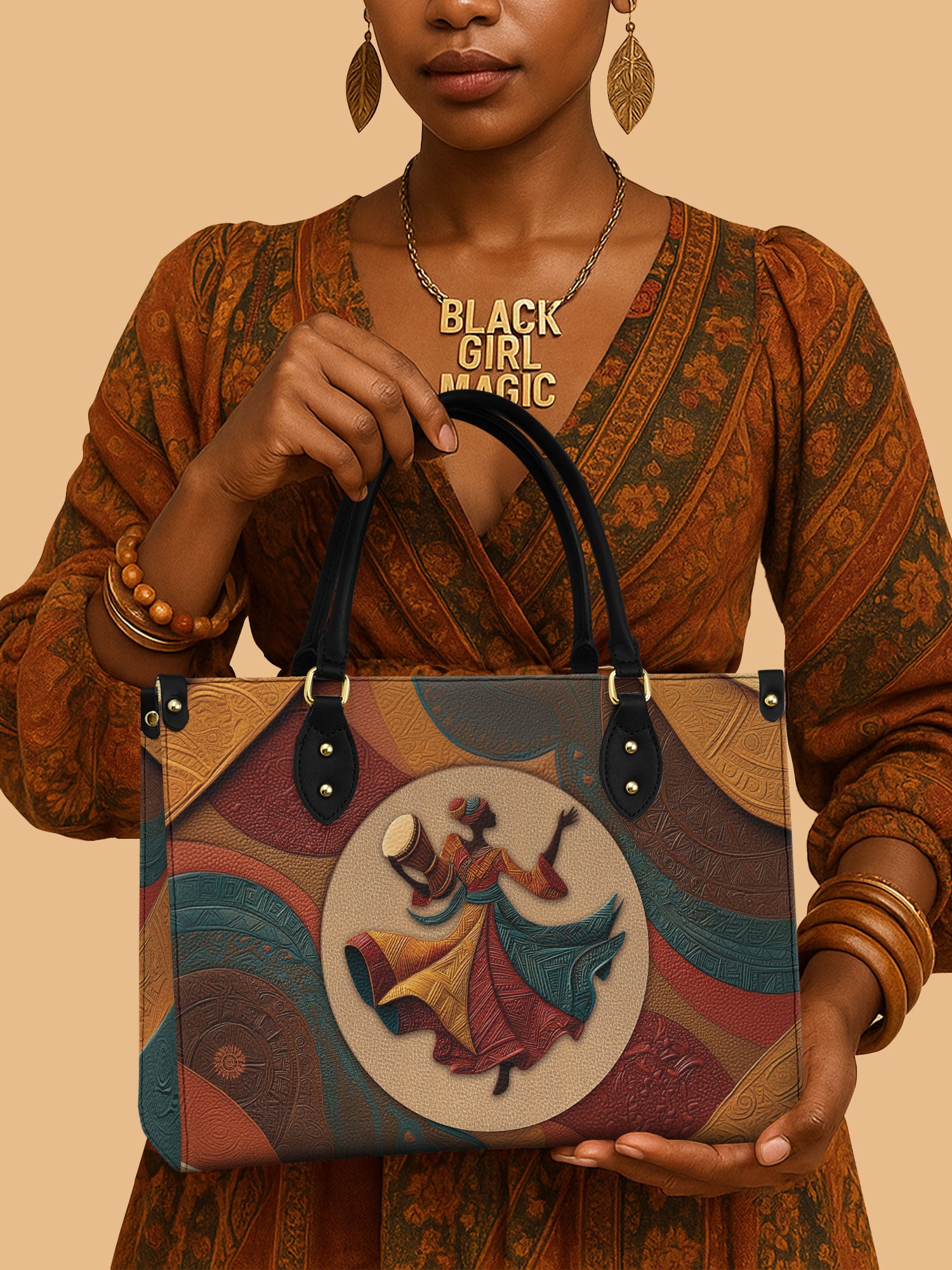 Dancing Rhythm Premium Leather Handbag QR0XD181