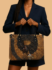 Melanin Spell Premium Leather Handbag QR0XD193