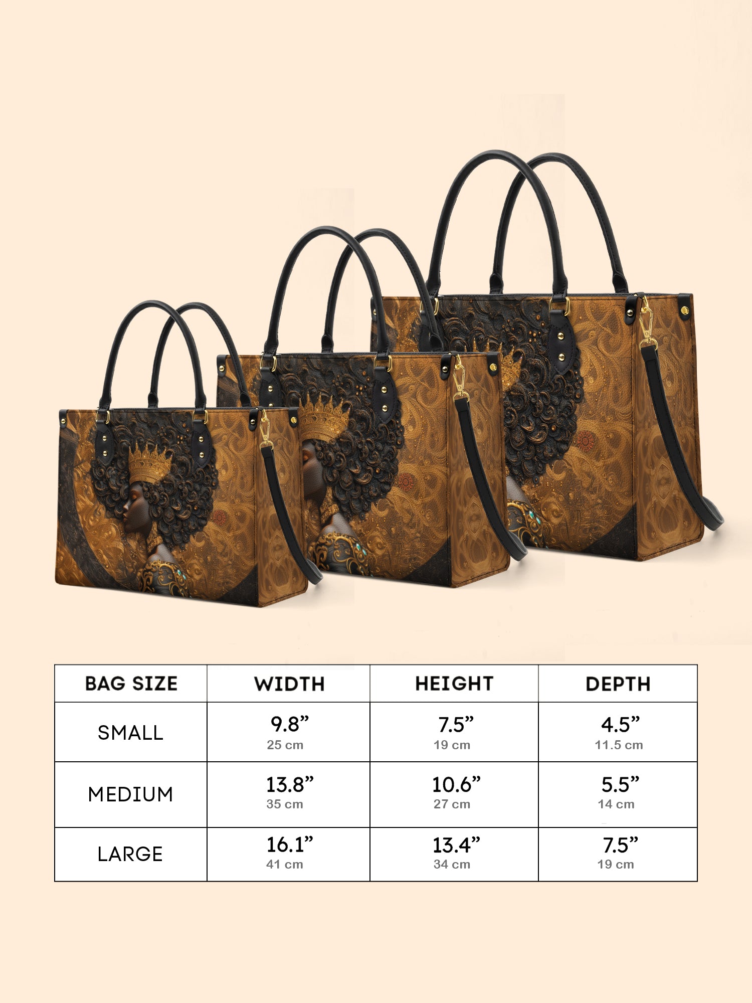 Melanin Spell Premium Leather Handbag QR0XD193