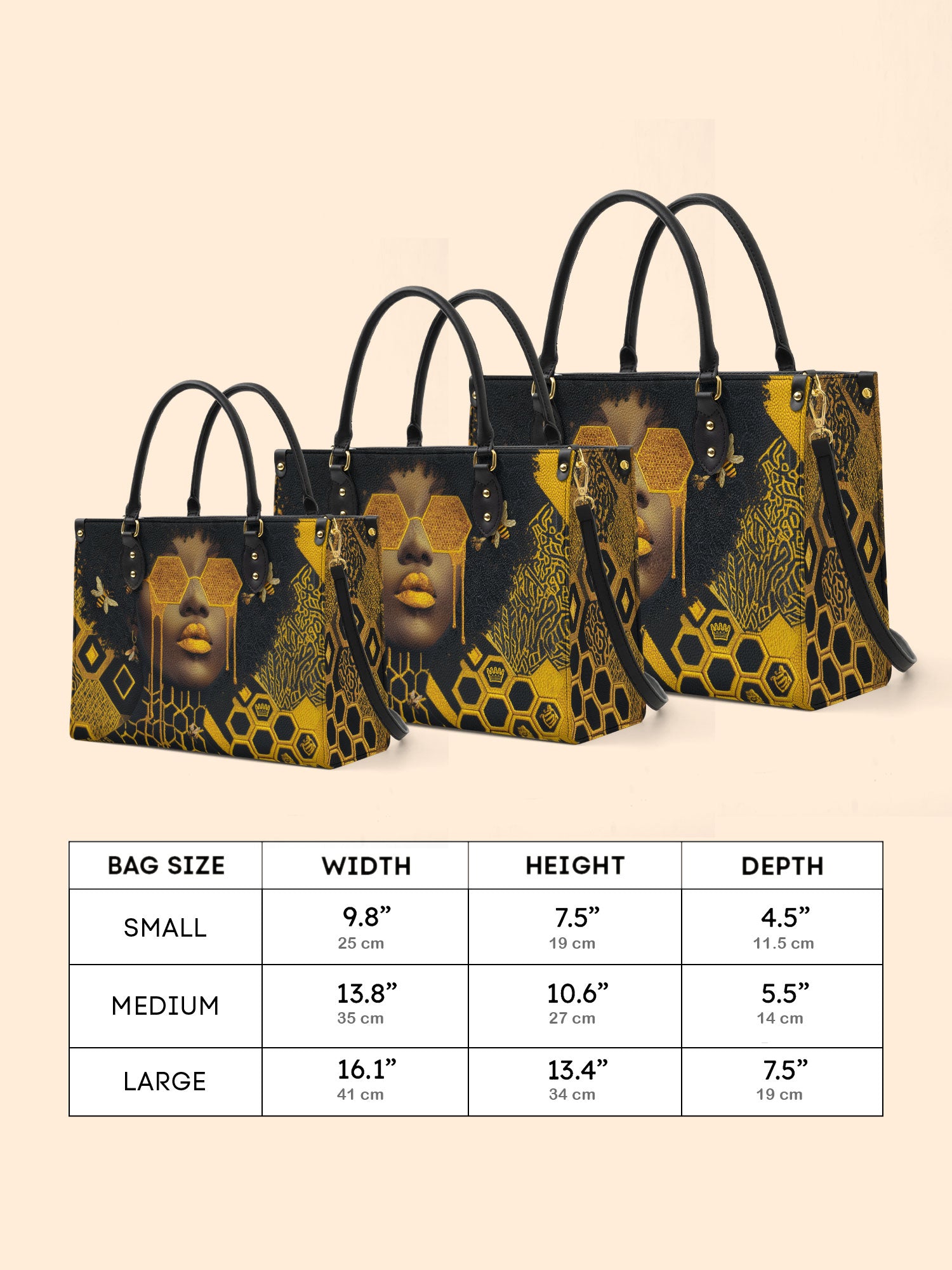 Golden Hive Premium Leather Handbag QR0XD207