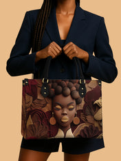 Crowned In Circle Premium Leather Handbag QR0TD139