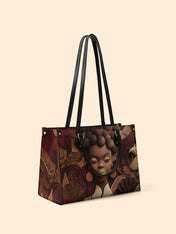 Crowned In Circle Premium Leather Handbag QR0TD139