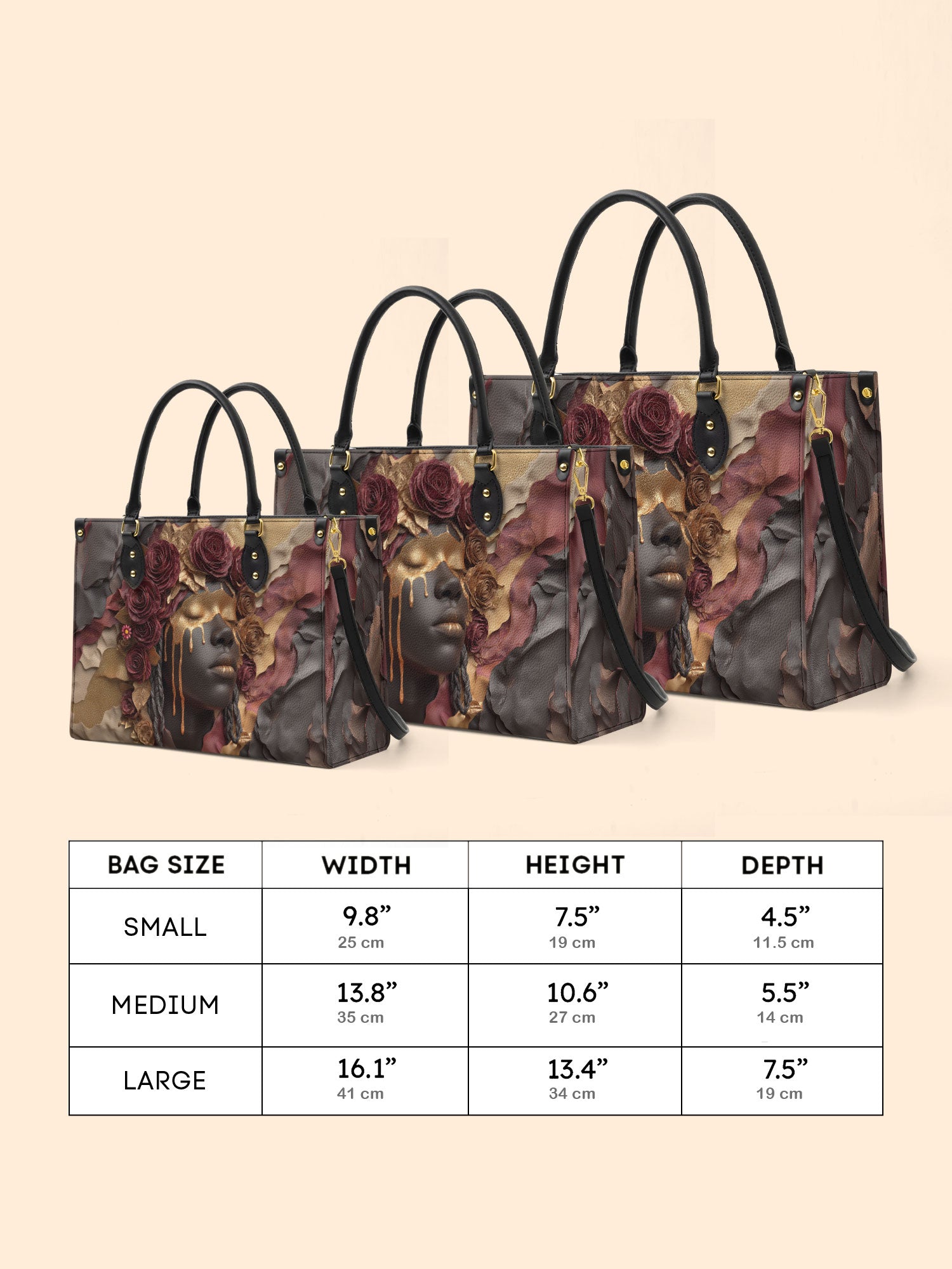 Dripping Petals Premium Leather Handbag QR0TD103