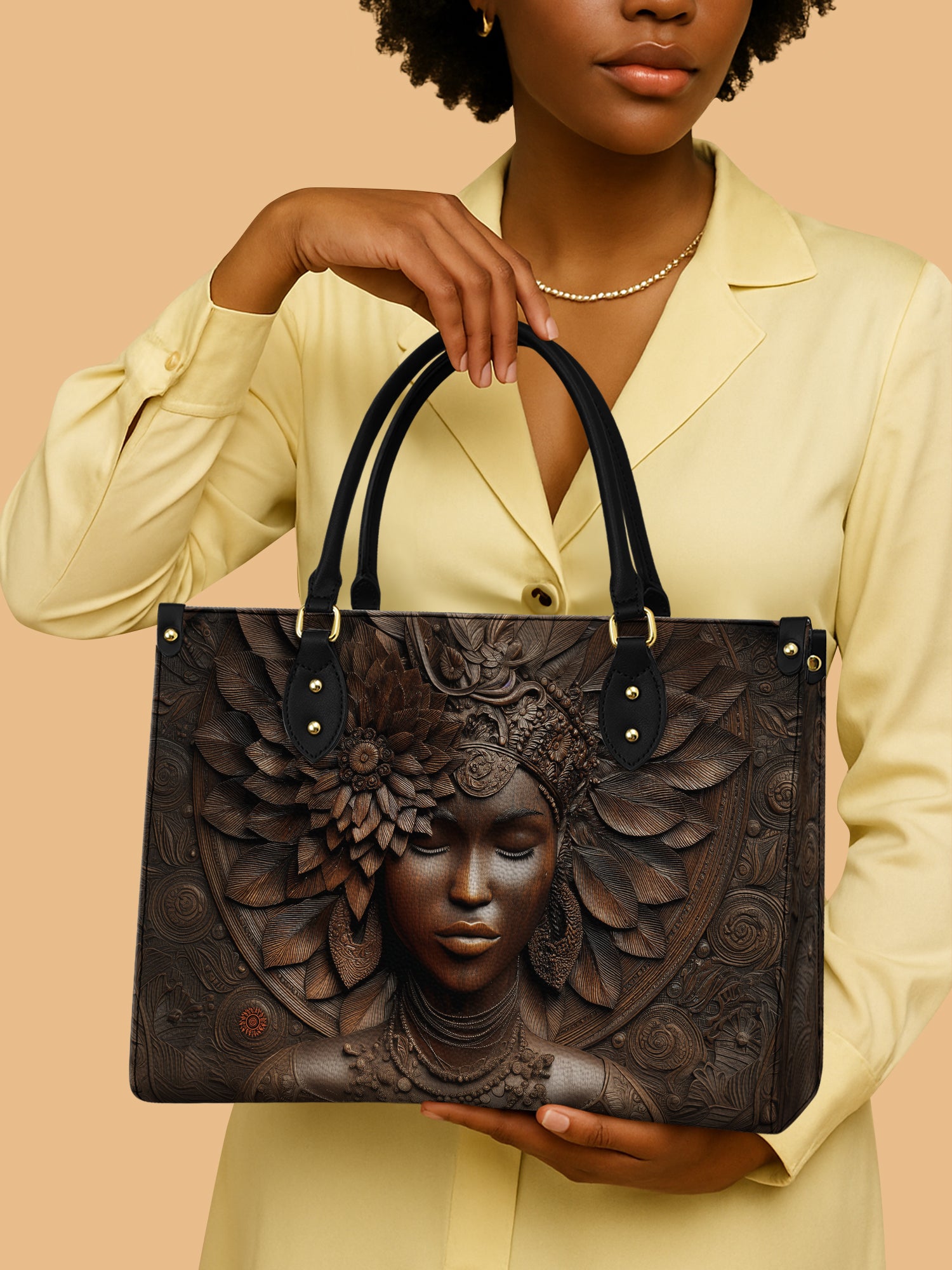 Ancestor Call Premium Leather Handbag QR0XD241