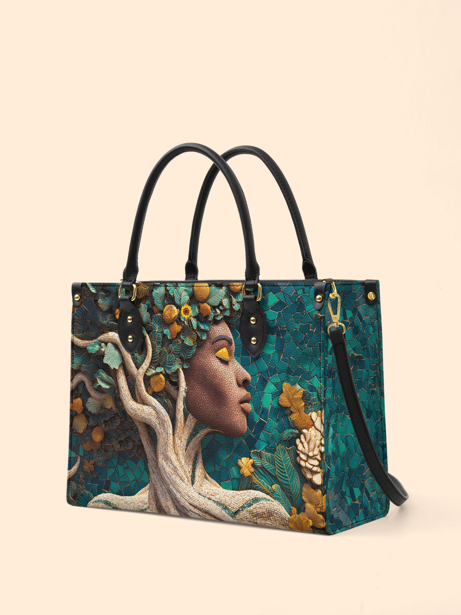 Living Ebony Premium Leather Handbag QR0TV049