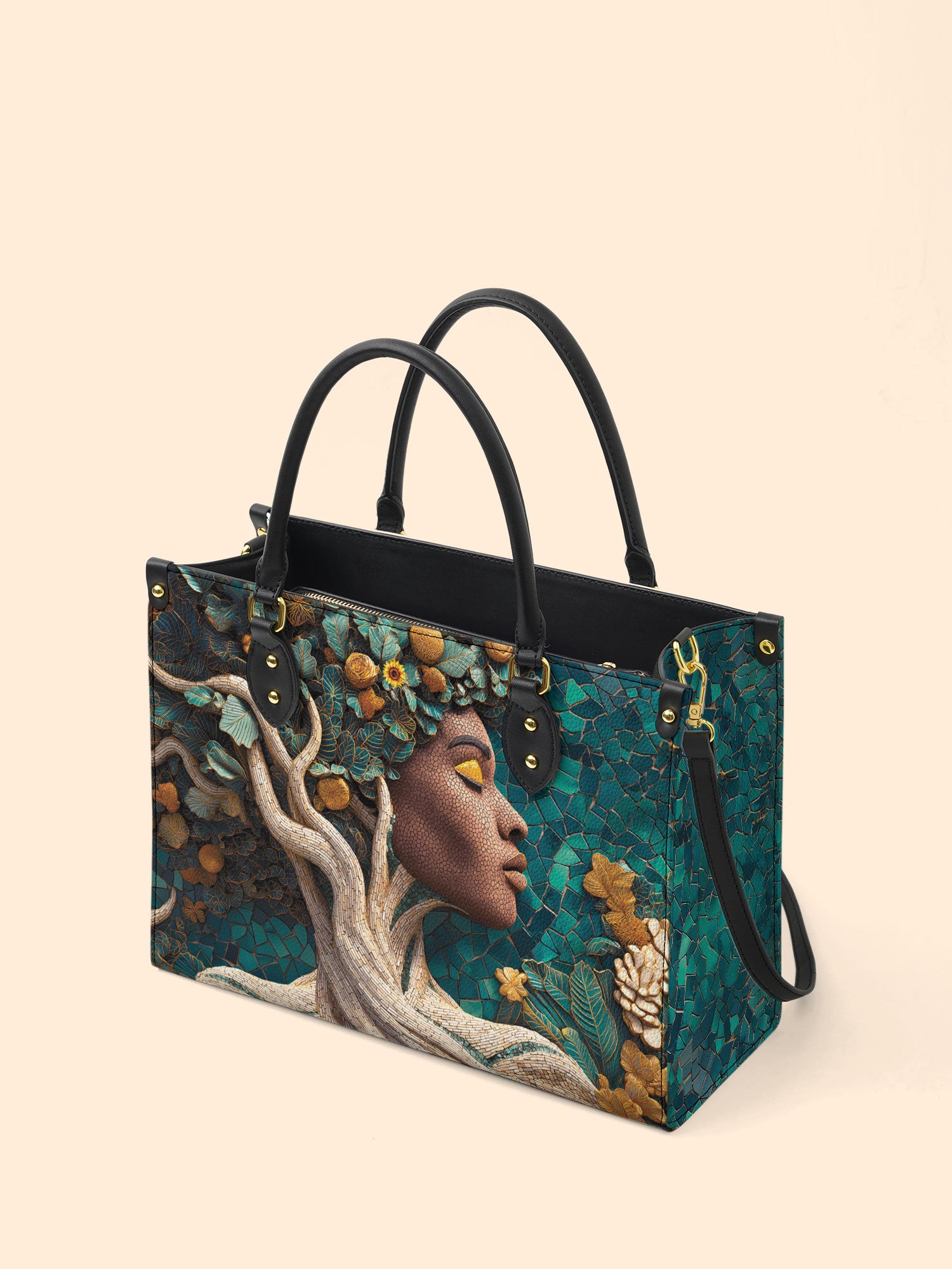 Living Ebony Premium Leather Handbag QR0TV049