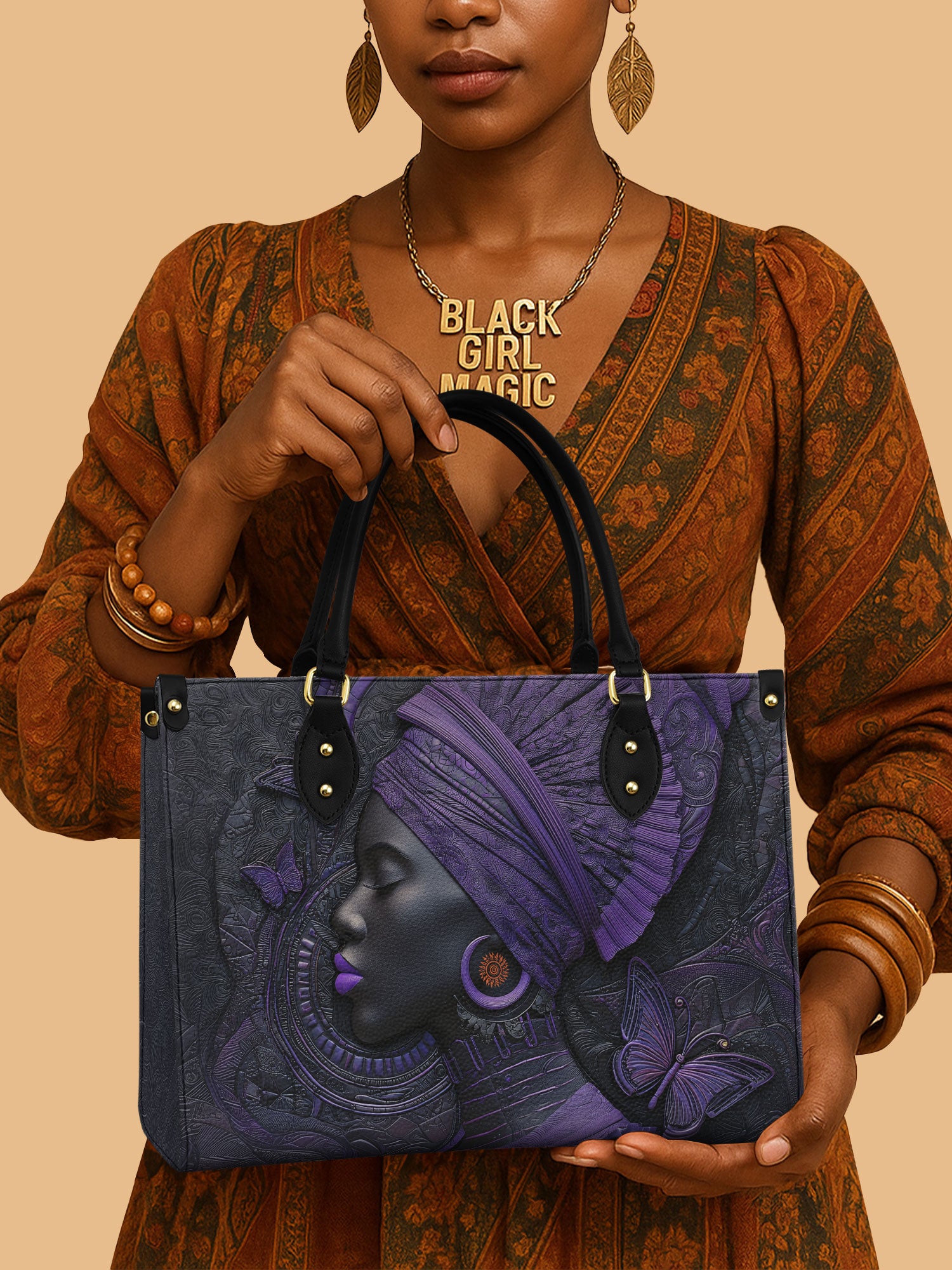 Midnight Crown Premium Leather Handbag QR0XD250