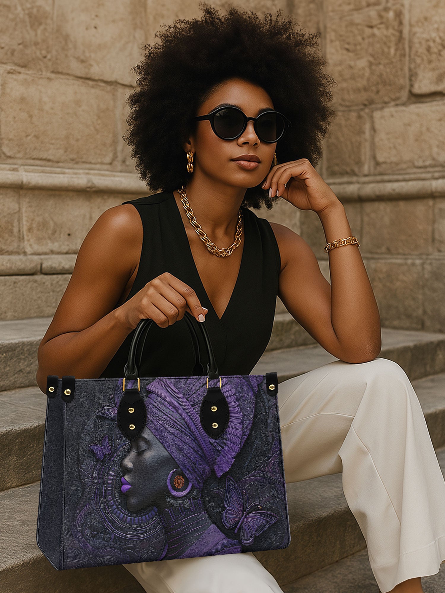 Midnight Crown Premium Leather Handbag QR0XD250