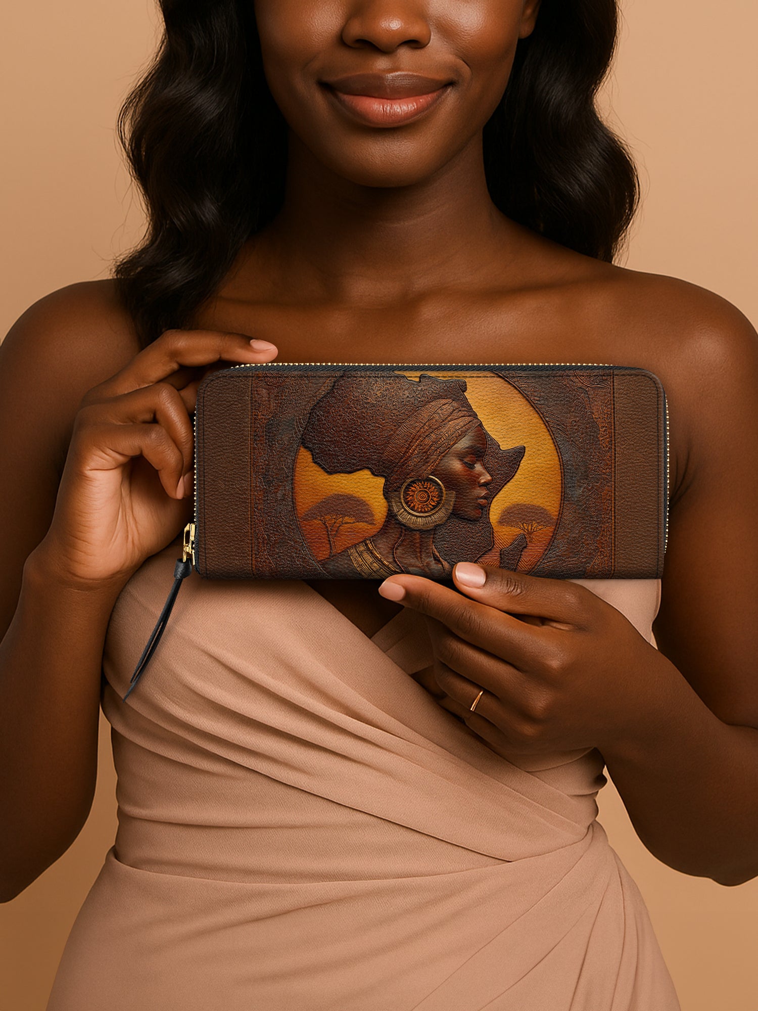 Earth & Africa Slimline Zippy Wallet QR0TD160