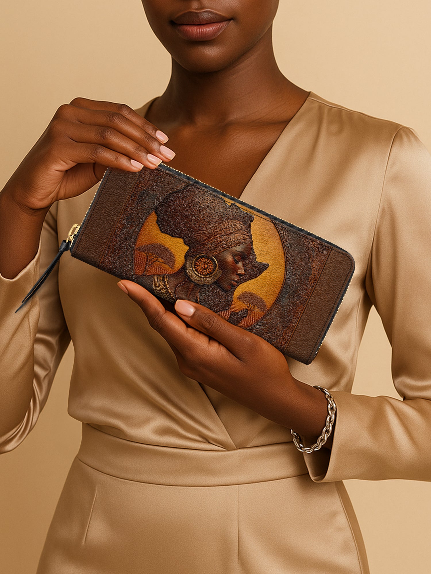 Earth & Africa Slimline Zippy Wallet QR0TD160