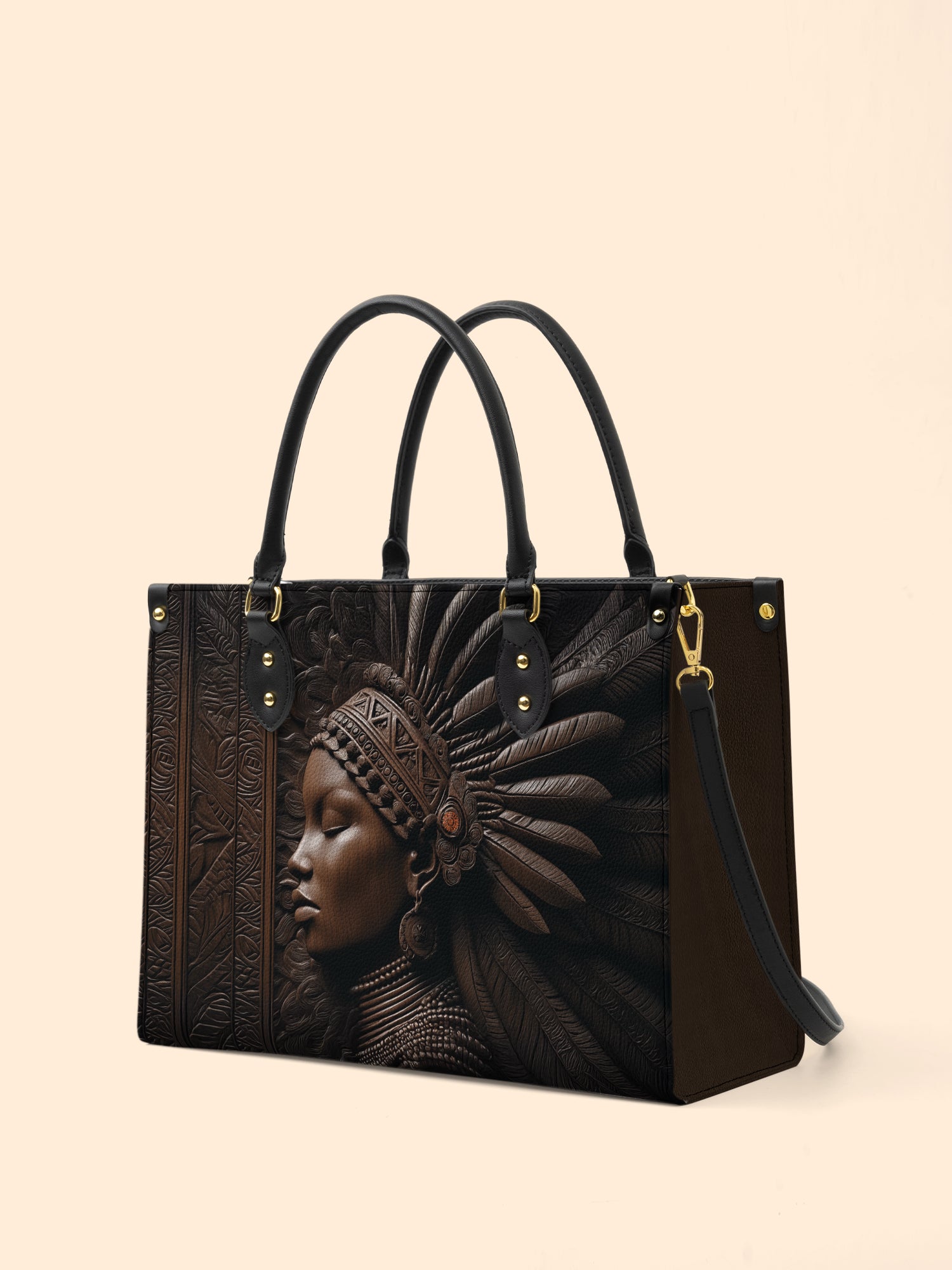 Royal Ebony Muse Premium Leather Handbag QR0XD275