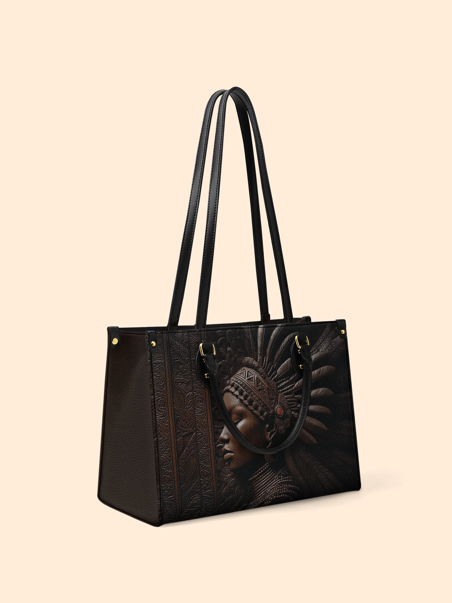 Royal Ebony Muse Premium Leather Handbag QR0XD275