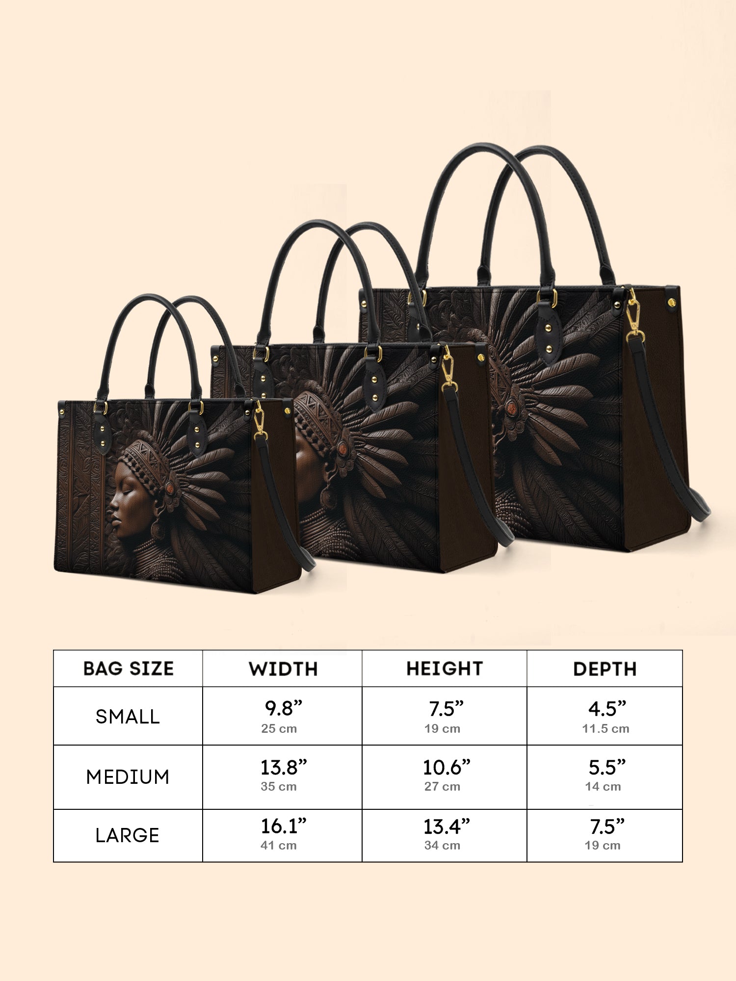 Royal Ebony Muse Premium Leather Handbag QR0XD275