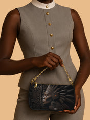 Ebony Crown Queen Classic Zip Pochette QR0XD281