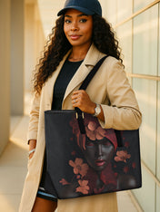 Blush Inferno Sleek Leather Tote QR0TD189