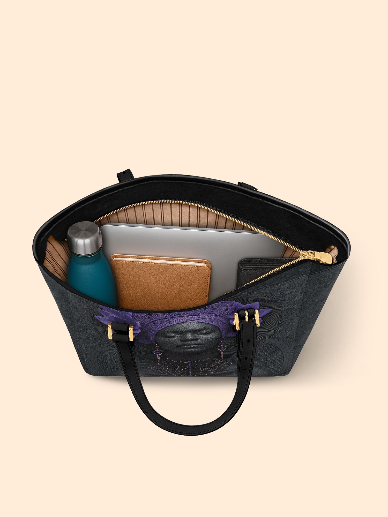 Amethyst Ember Sleek Leather Tote QR0TD700