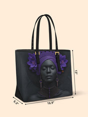 Amethyst Ember Sleek Leather Tote QR0TD700