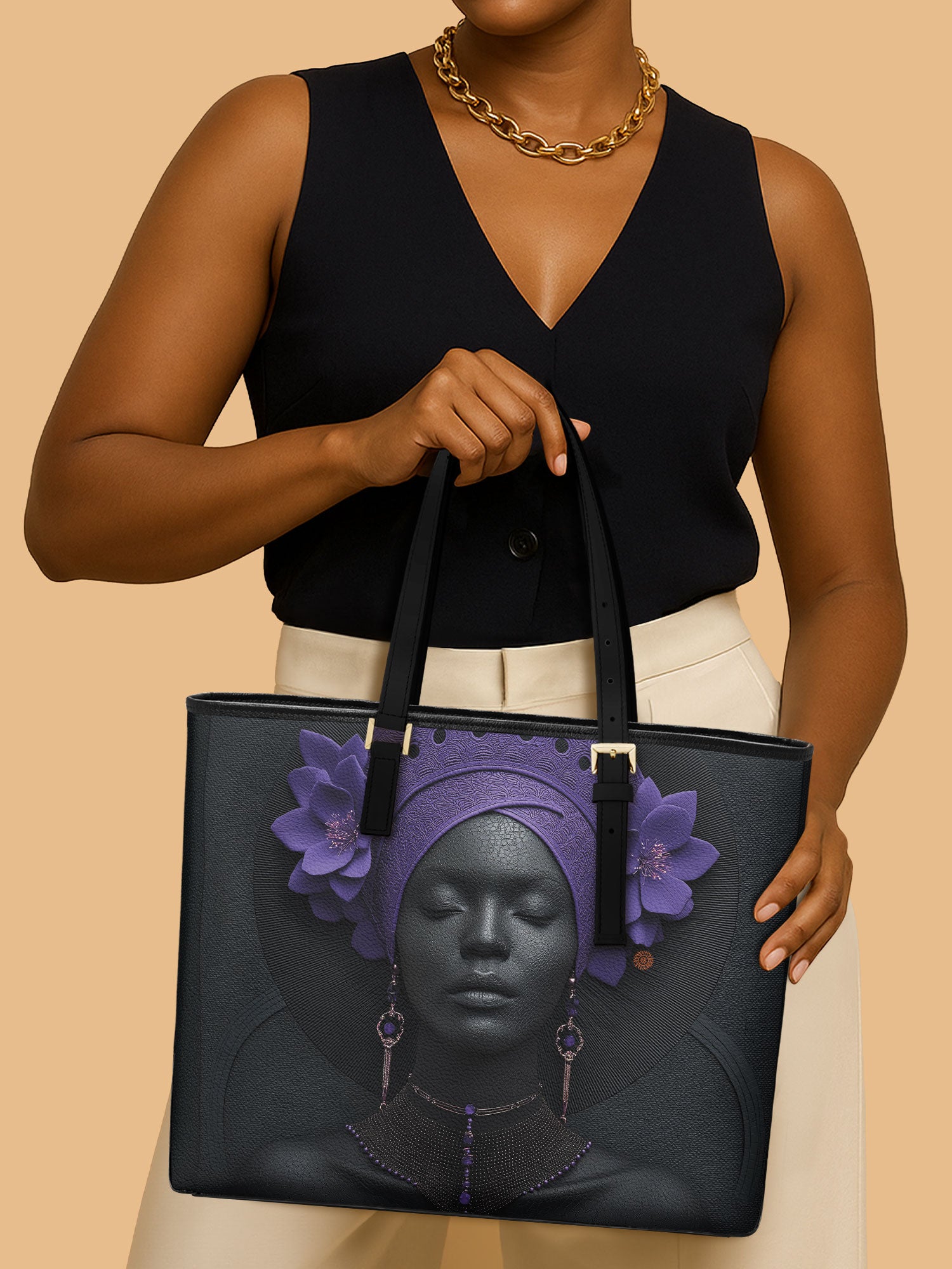 Amethyst Ember Sleek Leather Tote QR0TD700