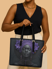 Amethyst Ember Sleek Leather Tote QR0TD700