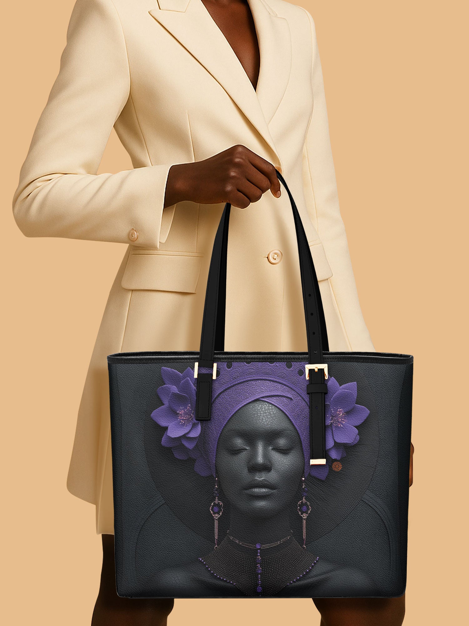 Amethyst Ember Sleek Leather Tote QR0TD700