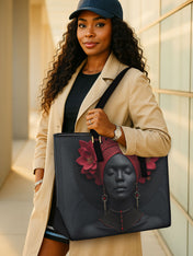 Carmine Ember Sleek Leather Tote QR0TD192