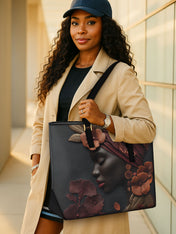 Crimson Echo Sleek Leather Tote QR0TD180